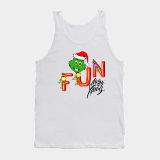 FUN - MERRY xmas - Green Elf - Merry Christmas Tank Top